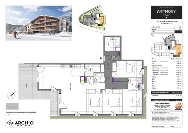 Appartement T5 à vendre - 5 pièces - 133.46 m2 - CHATEL - 74 - RHONE-ALPES - Century 21 La Chapelle Immo