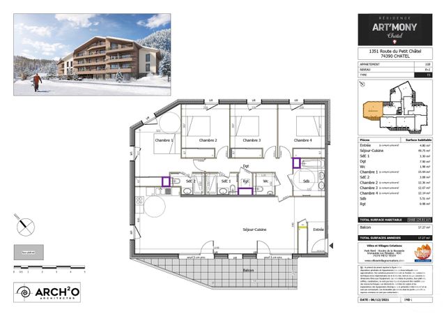 Appartement T5 à vendre - 5 pièces - 129.67 m2 - CHATEL - 74 - RHONE-ALPES - Century 21 La Chapelle Immo