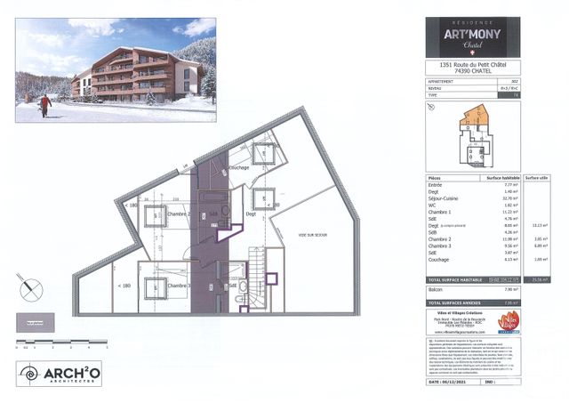 Afficher la photo en grand Appartement Duplex à vendre - 4 pièces - 101.31 m2 - CHATEL - 74 - RHONE-ALPES - Century 21 La Chapelle Immo