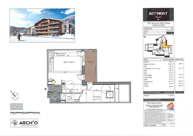 Appartement Duplex à vendre - 3 pièces - 98.2 m2 - CHATEL - 74 - RHONE-ALPES - Century 21 La Chapelle Immo