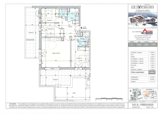 Appartement T4 à vendre - 4 pièces - 88.25 m2 - LA CHAPELLE D ABONDANCE - 74 - RHONE-ALPES - Century 21 La Chapelle Immo