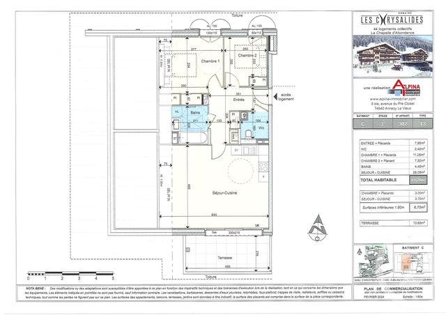 Appartement T3 à vendre - 3 pièces - 61.2 m2 - LA CHAPELLE D ABONDANCE - 74 - RHONE-ALPES - Century 21 La Chapelle Immo