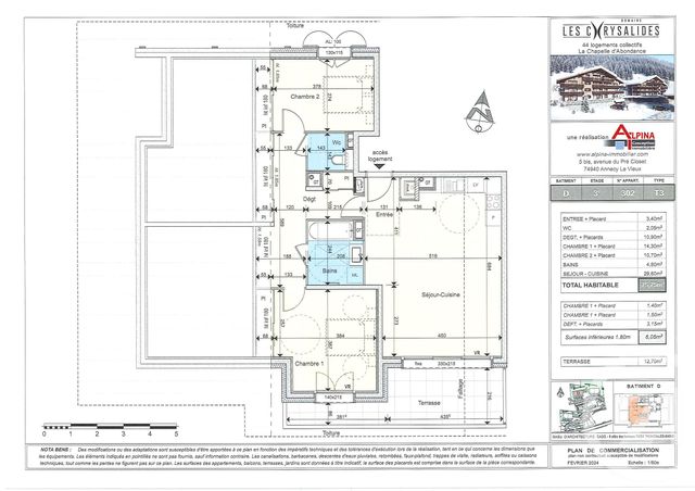 Appartement T3 à vendre - 3 pièces - 75.75 m2 - LA CHAPELLE D ABONDANCE - 74 - RHONE-ALPES - Century 21 La Chapelle Immo