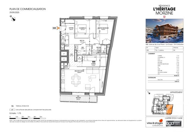 Appartement F3 bis à vendre - 4 pièces - 85.02 m2 - MORZINE - 74 - RHONE-ALPES - Century 21 La Chapelle Immo