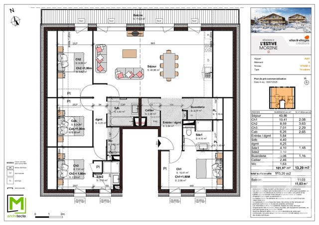Appartement F4 à vendre - 5 pièces - 101.95 m2 - MORZINE - 74 - RHONE-ALPES - Century 21 La Chapelle Immo